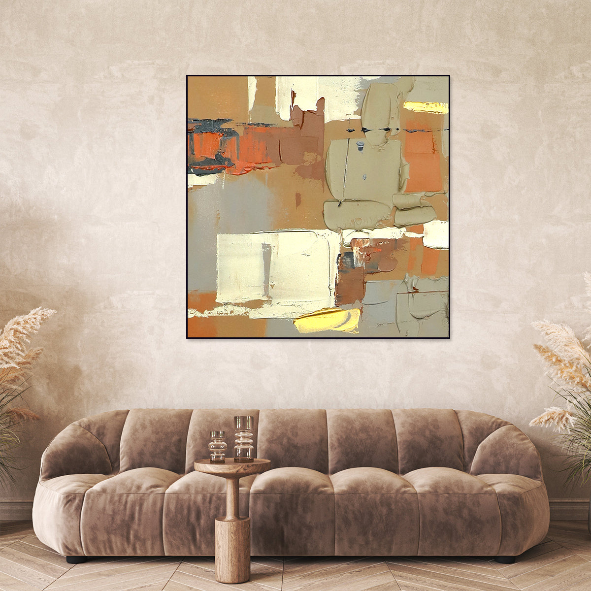 Metropolitan Essence: Abstract Urban Oil Painting