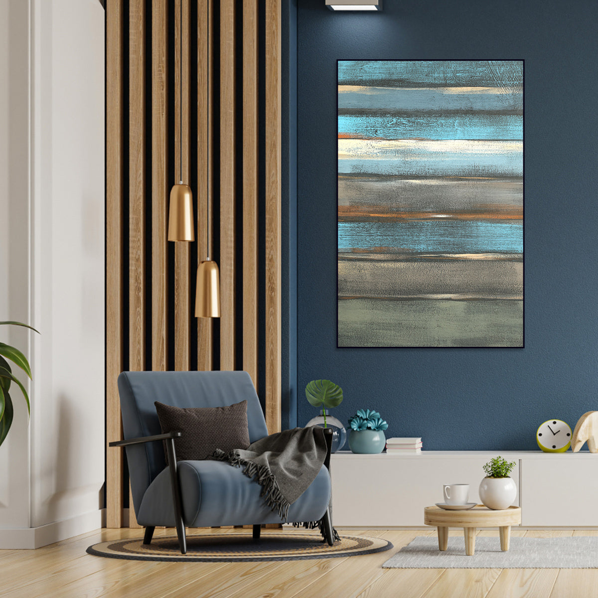 Blue Horizon Abstract Canvas Art