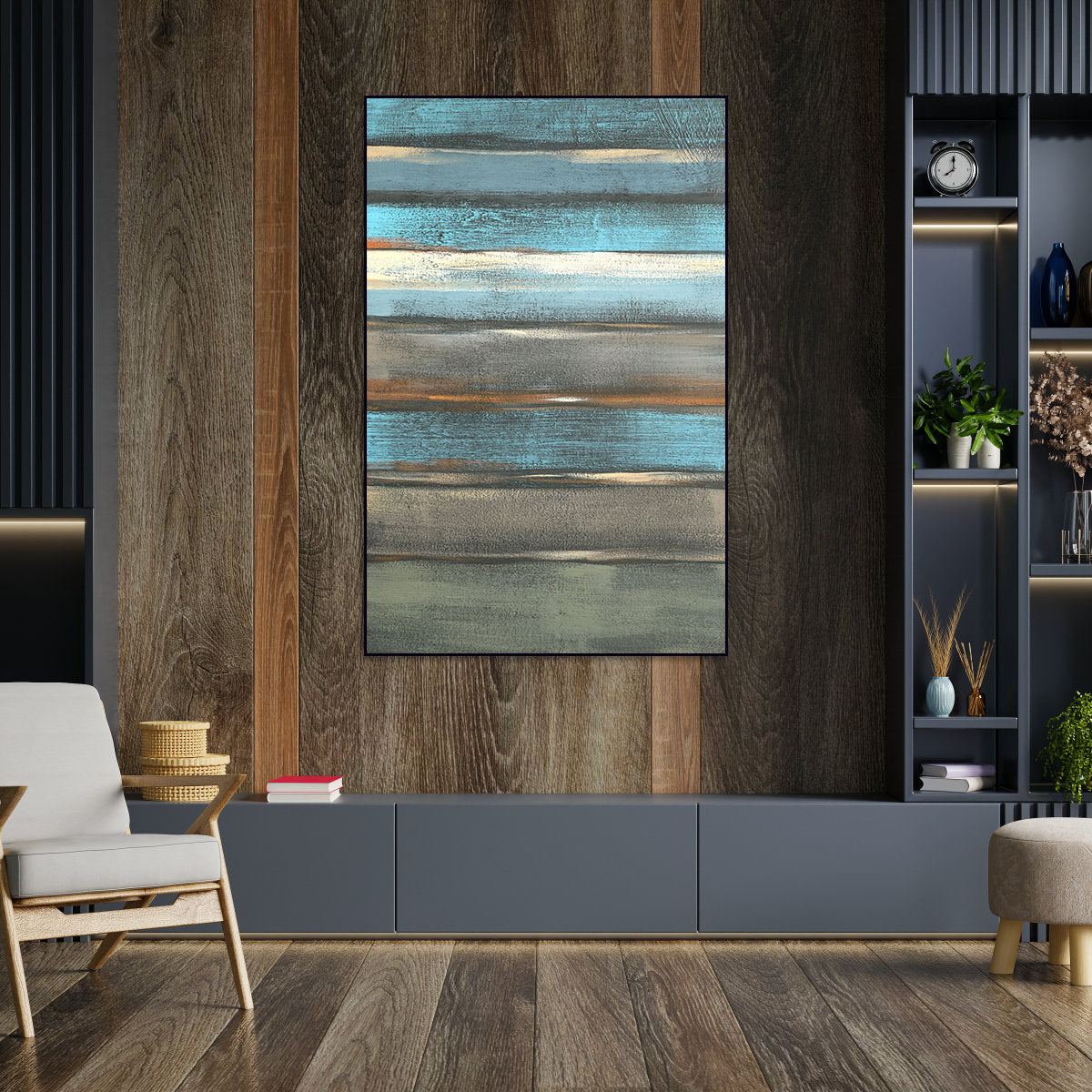 Blue Horizon Abstract Canvas Art