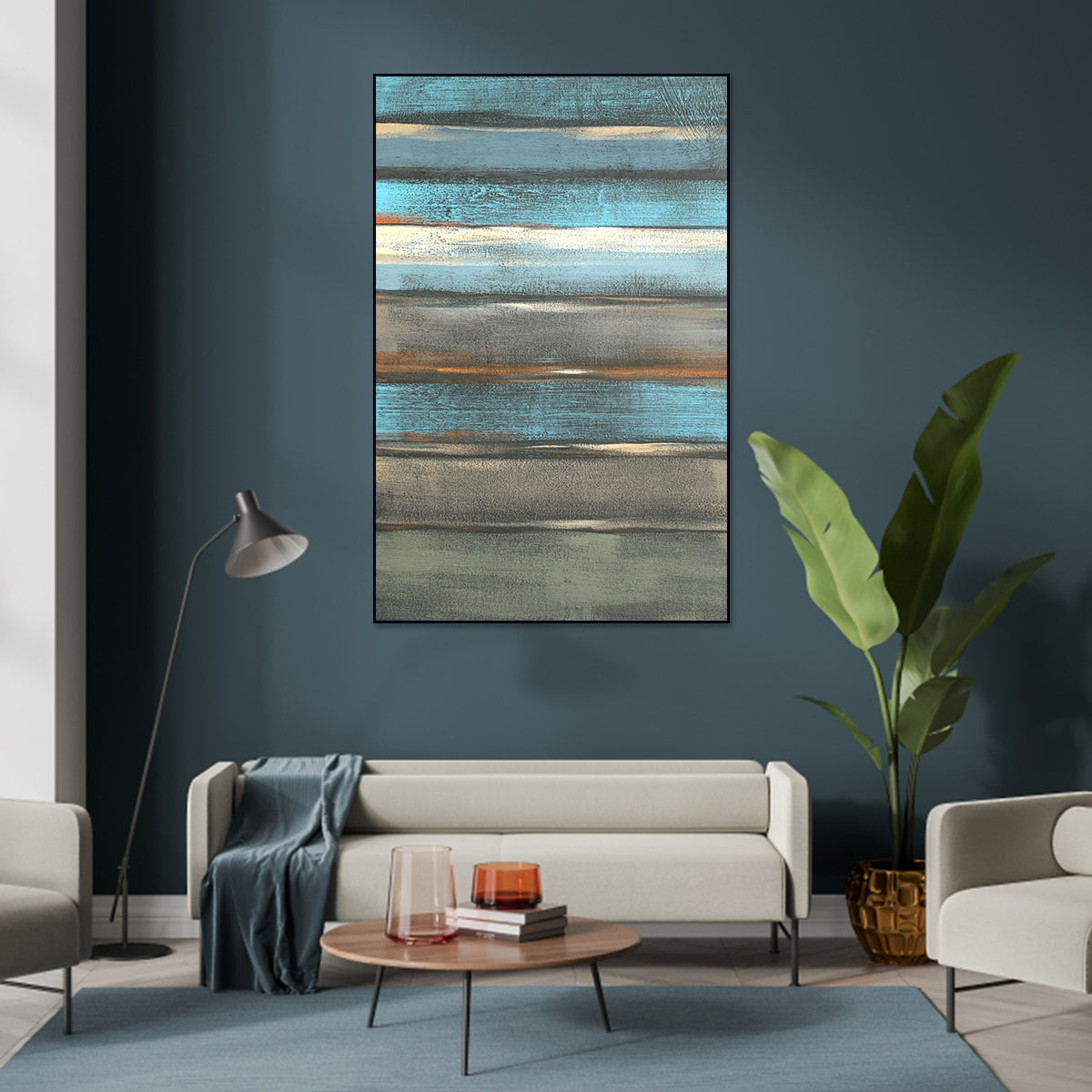 Blue Horizon Abstract Canvas Art