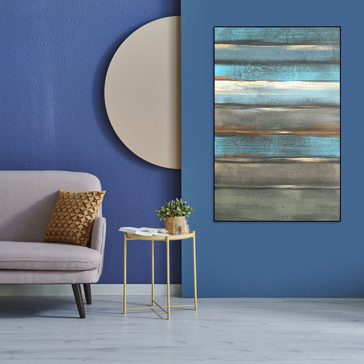 Blue Horizon Abstract Canvas Art