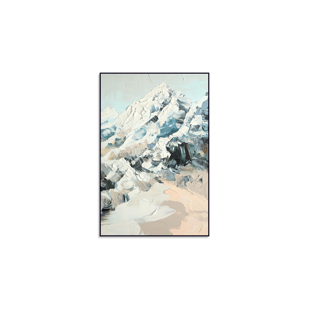 Snowy Mountain Abstract Canvas Art