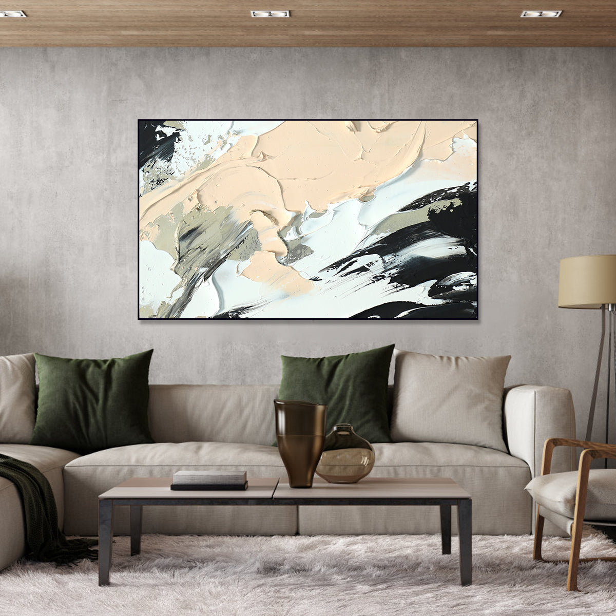 Flowing Neutrals Abstract Canvas