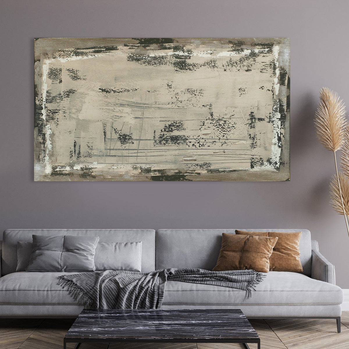 Urban Distressed Abstract Oil Painting