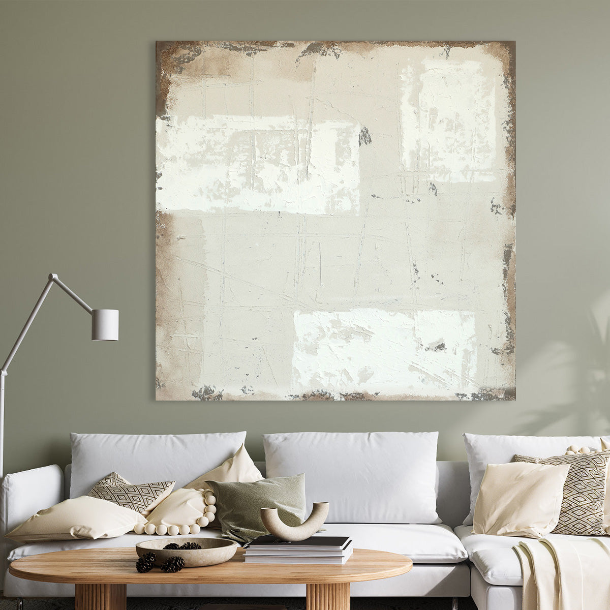 Neutral Textured Abstract Canvas Art