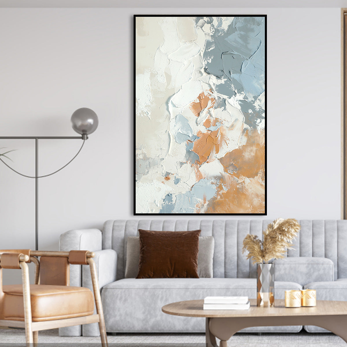 Modern Textured Abstract Canvas Art - Warm and Cool Tones