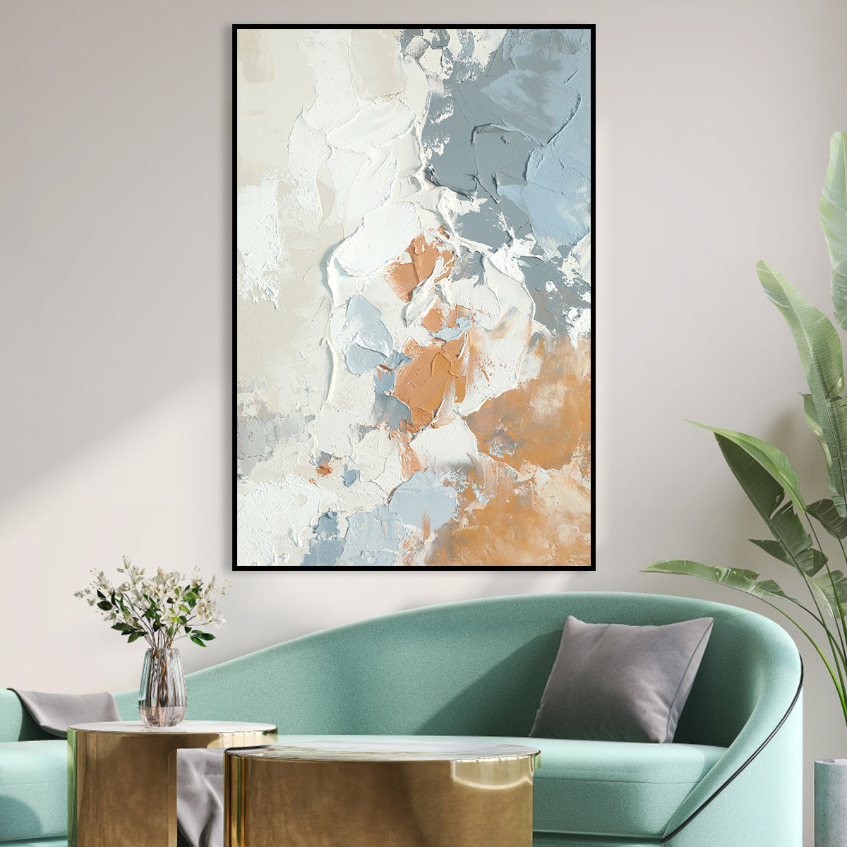 Modern Textured Abstract Canvas Art - Warm and Cool Tones