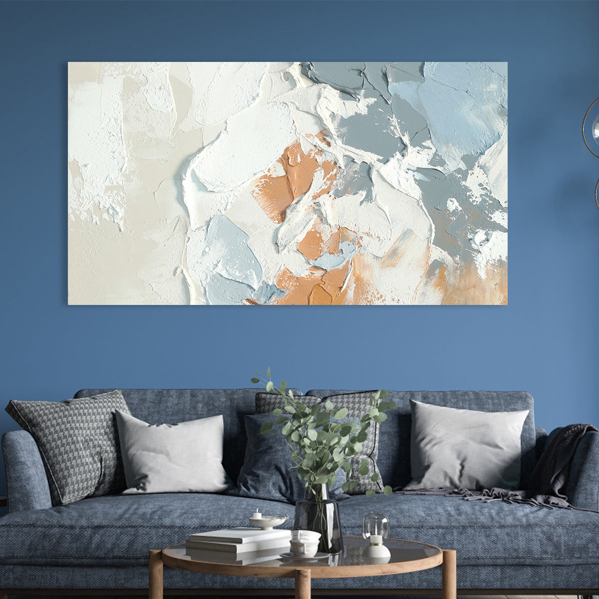 Textured Abstract Canvas Art - Warm Neutral and Gray Tones