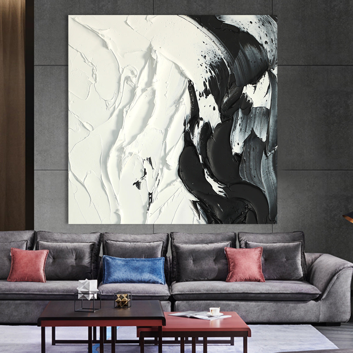 Black and White Flow Abstract Art