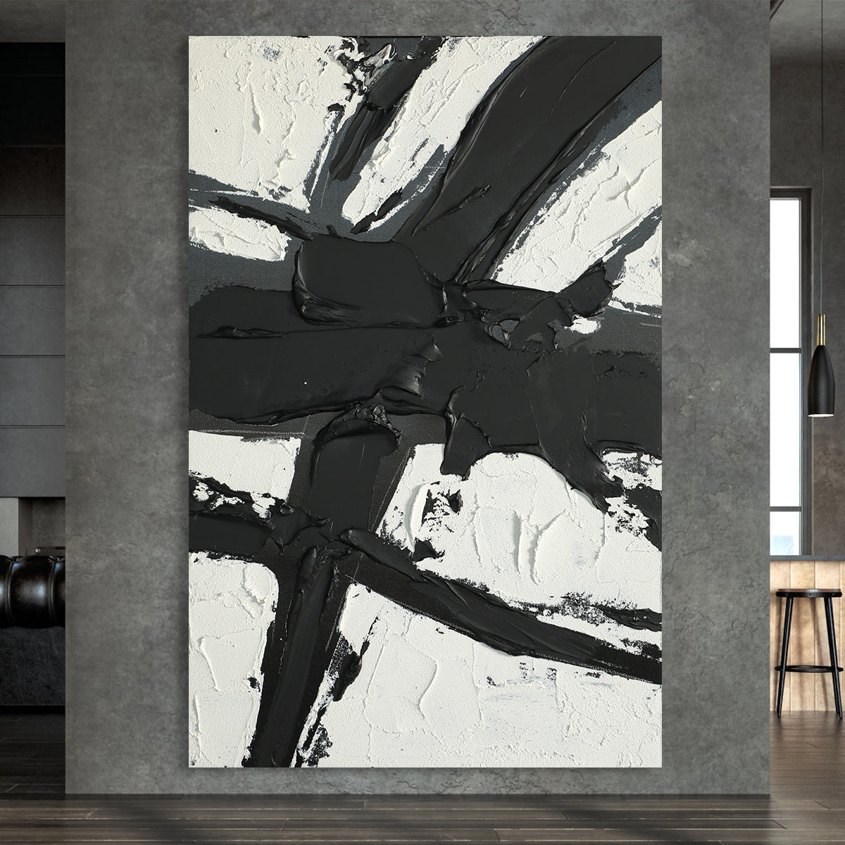 Bold Black and White Abstract Art