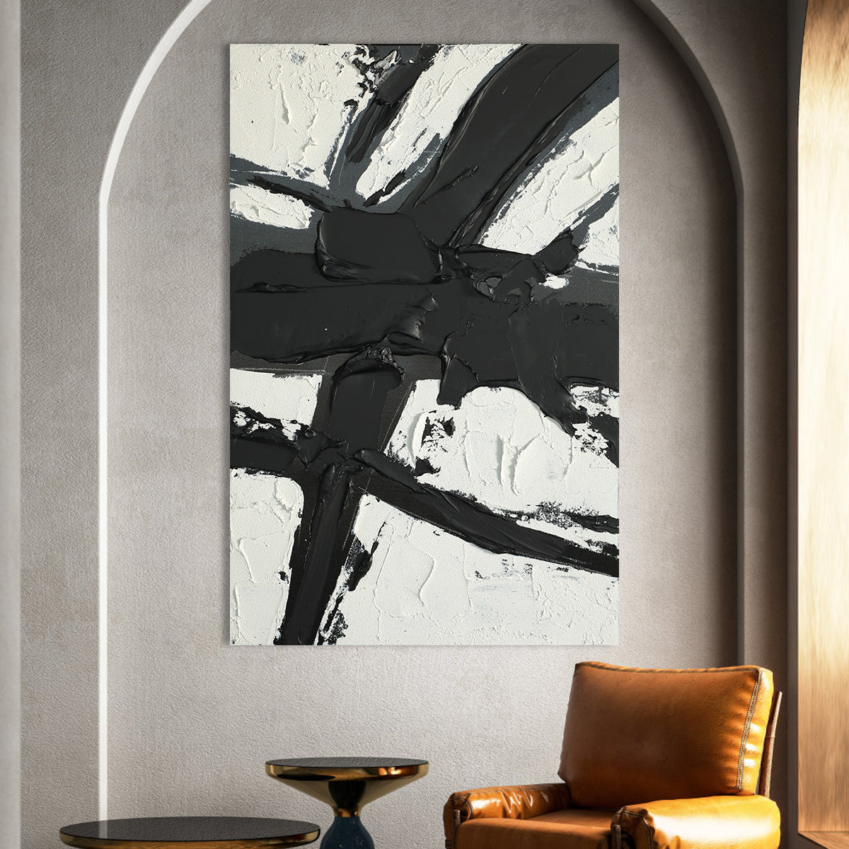 Bold Black and White Abstract Art