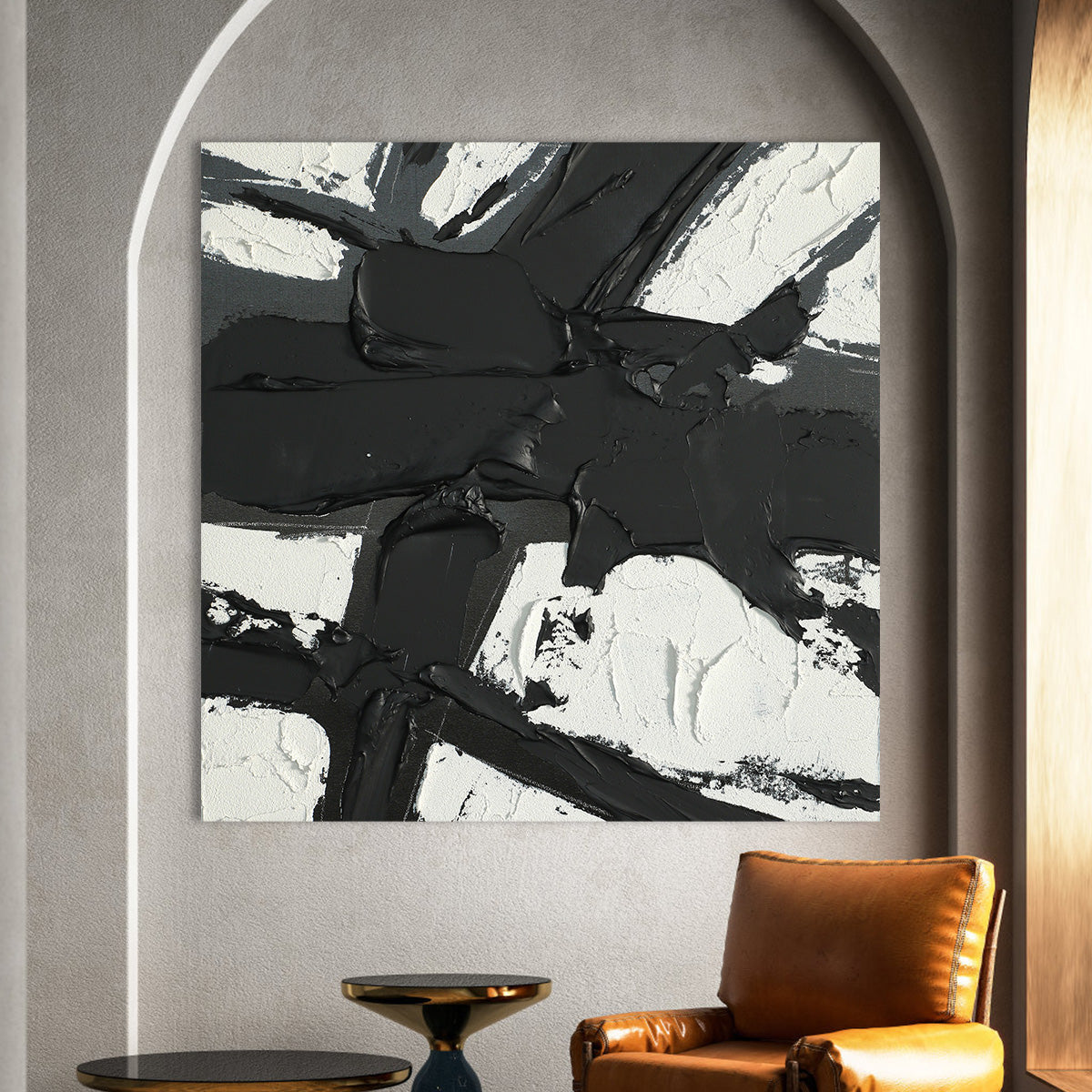 Bold Monochrome Abstract Canvas