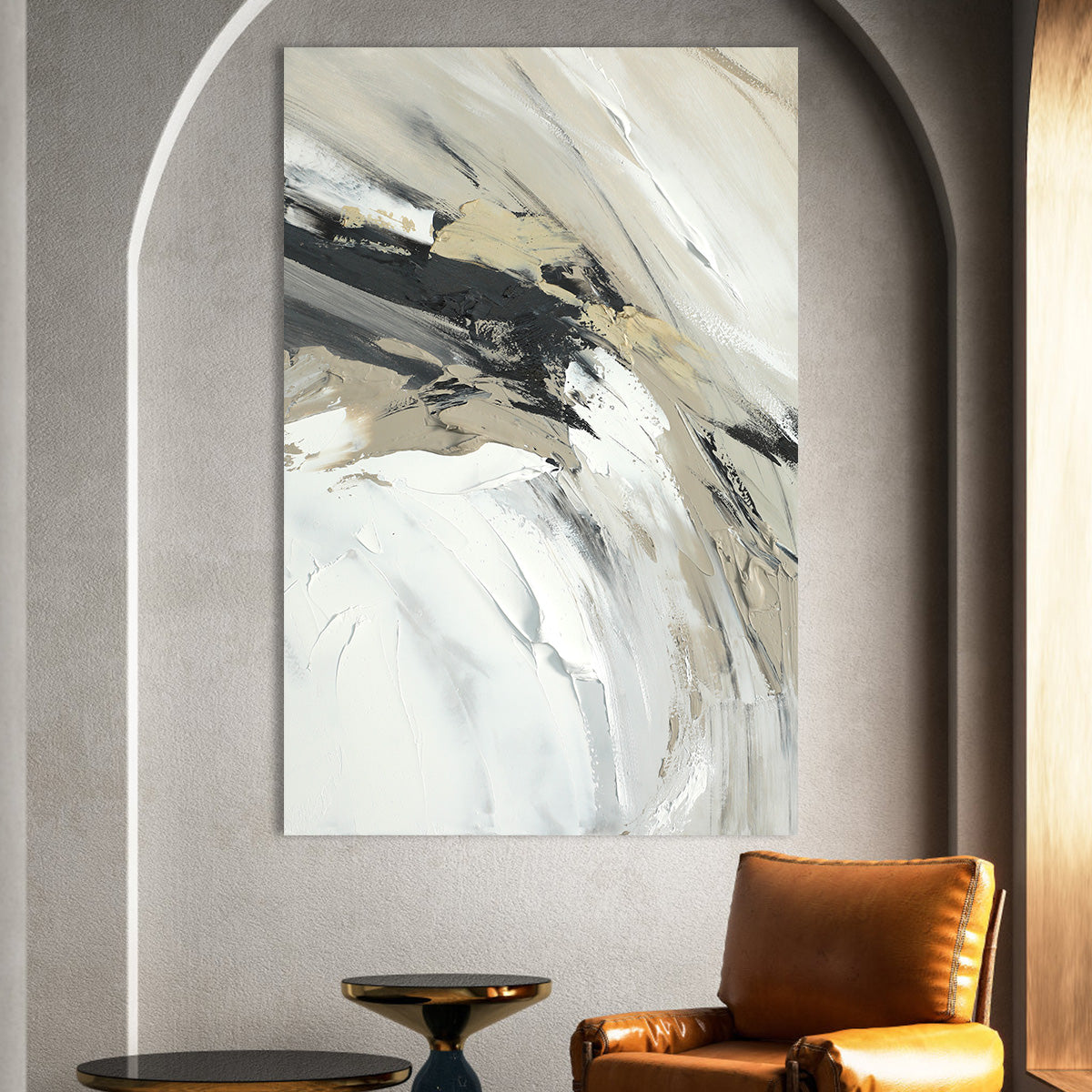 Calm Neutral Abstract Canvas Art