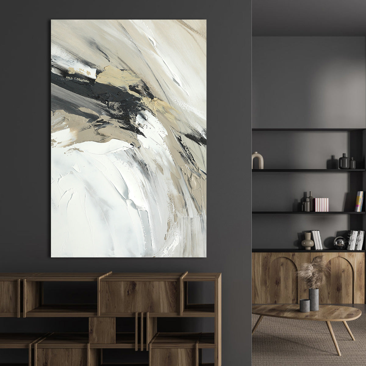 Calm Neutral Abstract Canvas Art