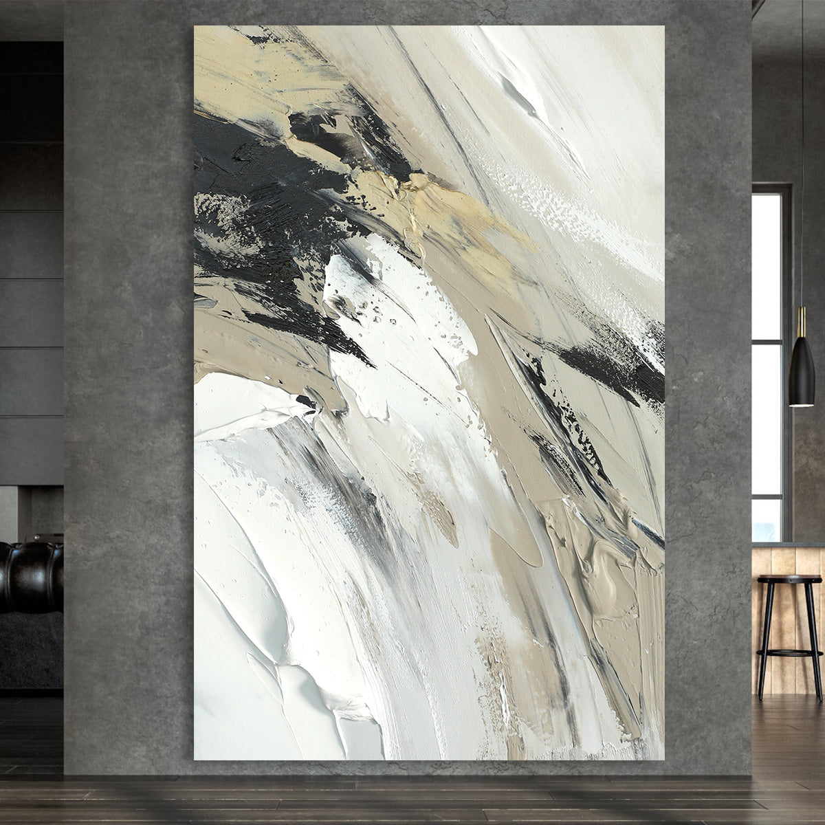 Neutral Harmony Abstract Canvas