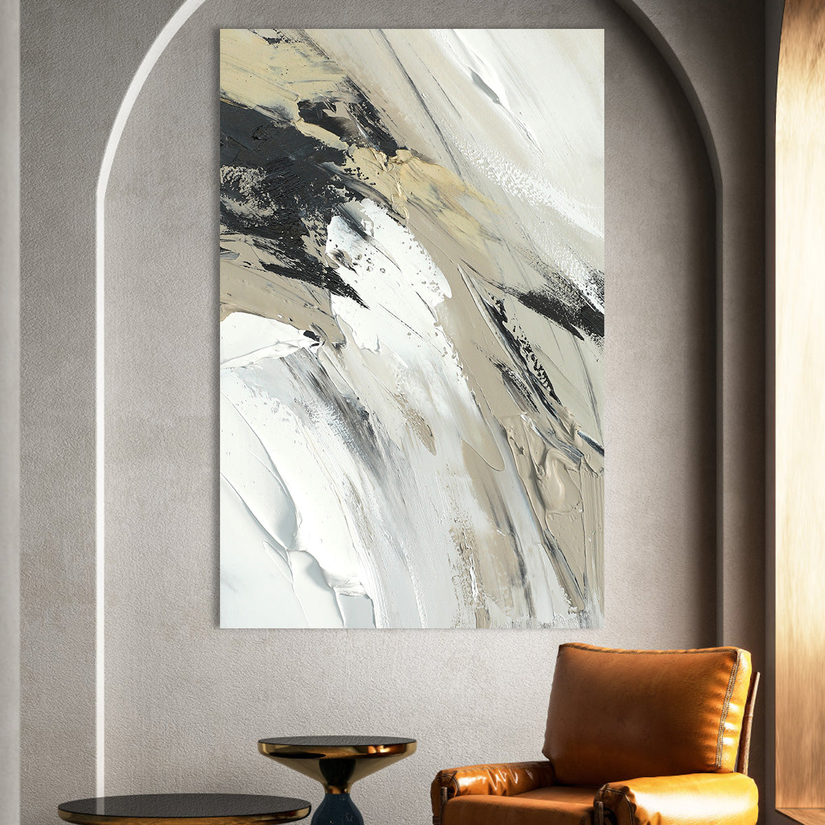 Neutral Harmony Abstract Canvas