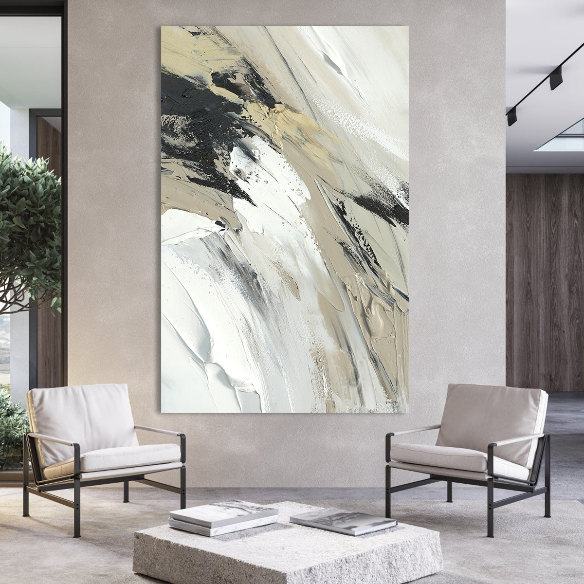 Neutral Harmony Abstract Canvas