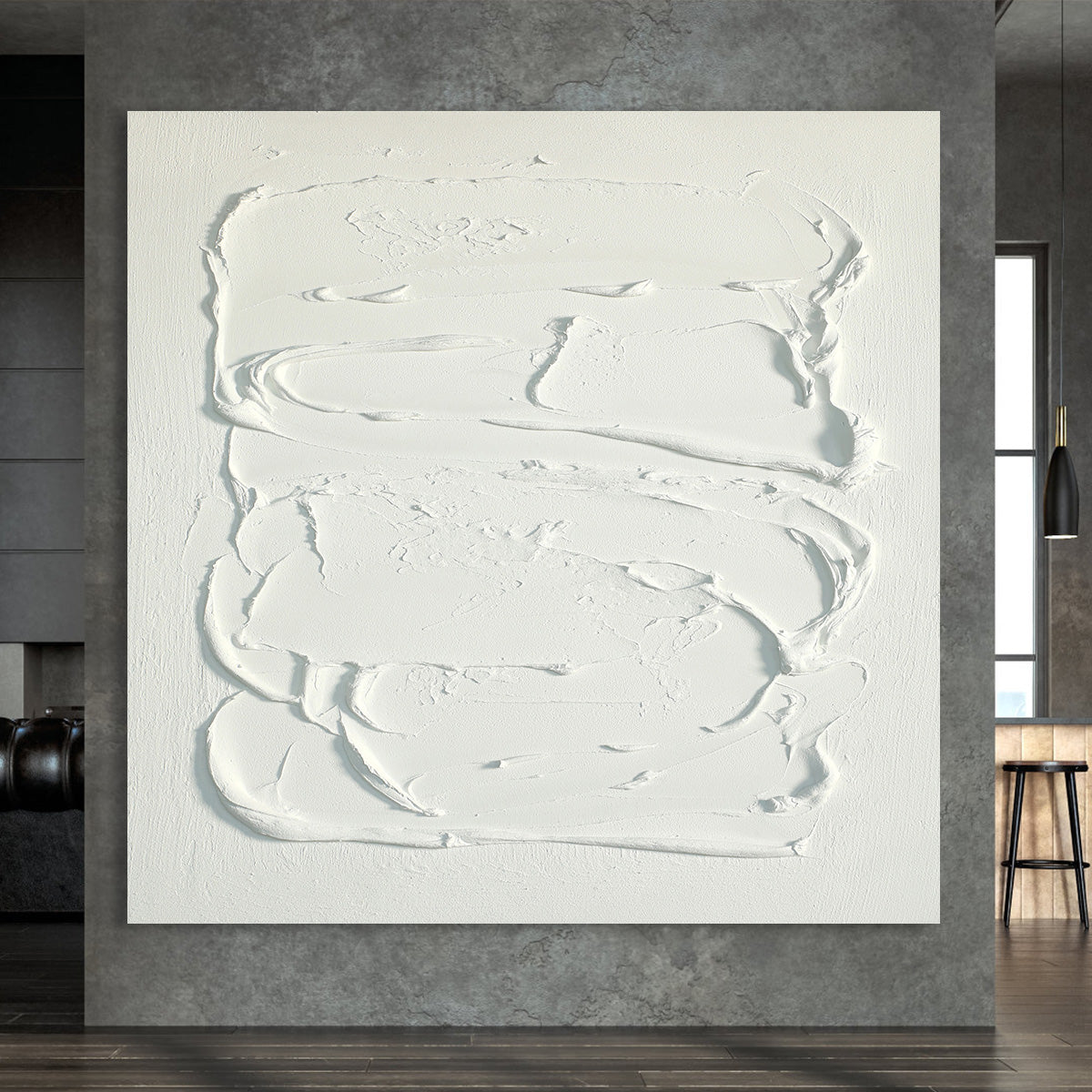 Minimalist White Texture Canvas