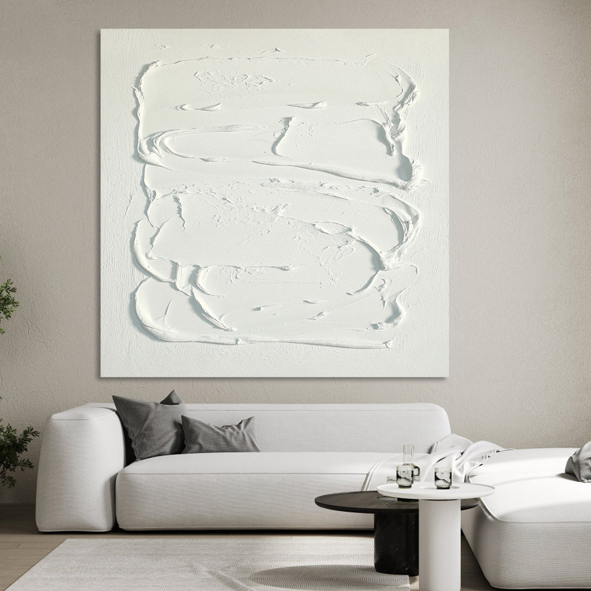 Minimalist White Texture Canvas