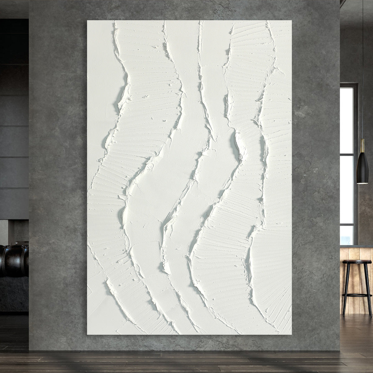 Serene White Texture Canvas