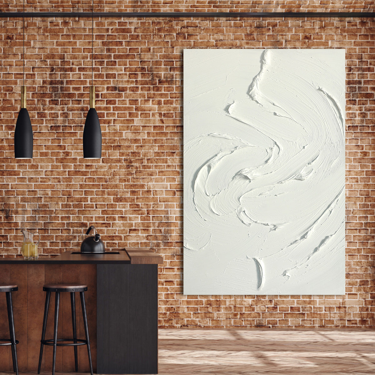 Swirling White Texture Canvas