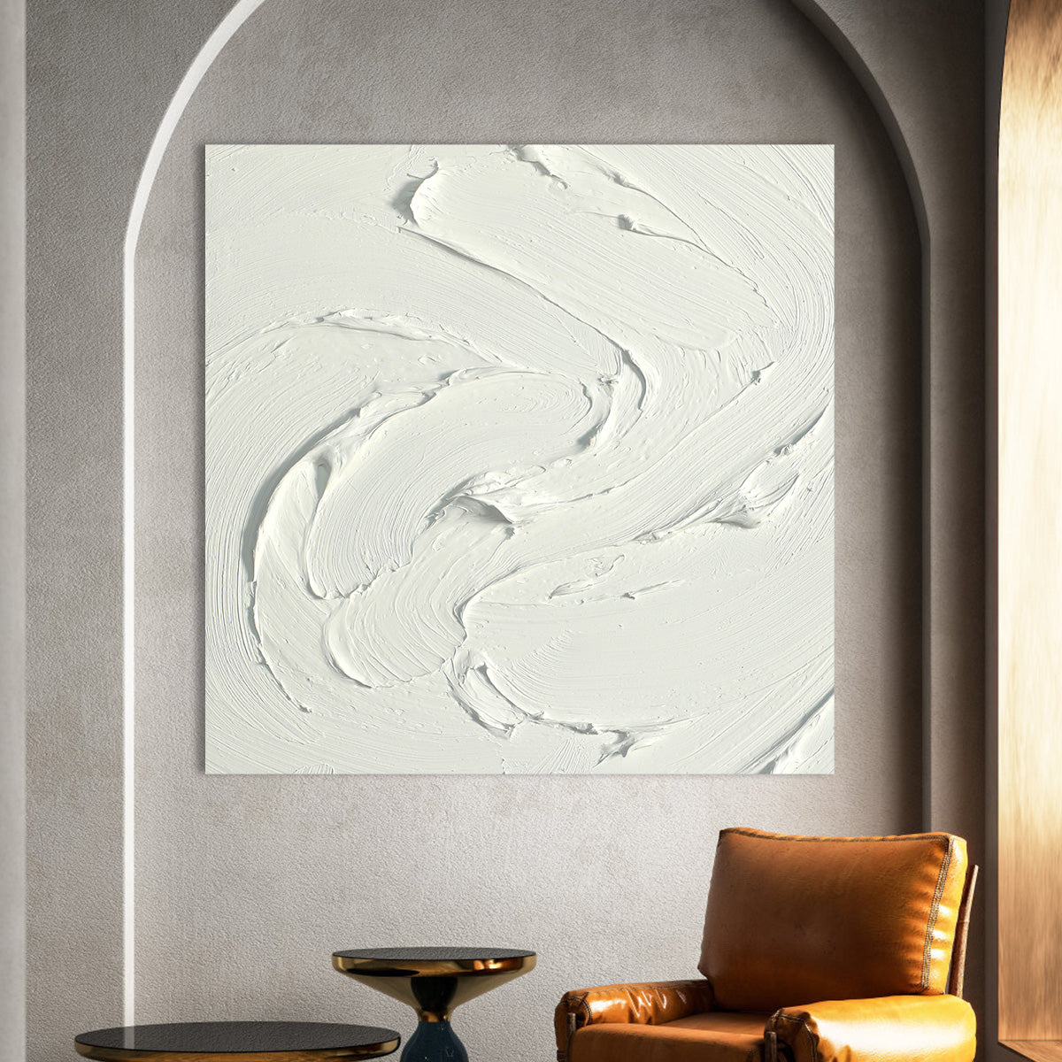 White Swirl Texture Canvas