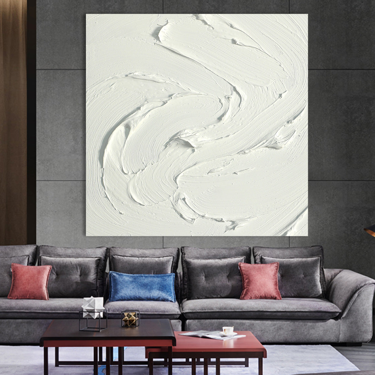 White Swirl Texture Canvas