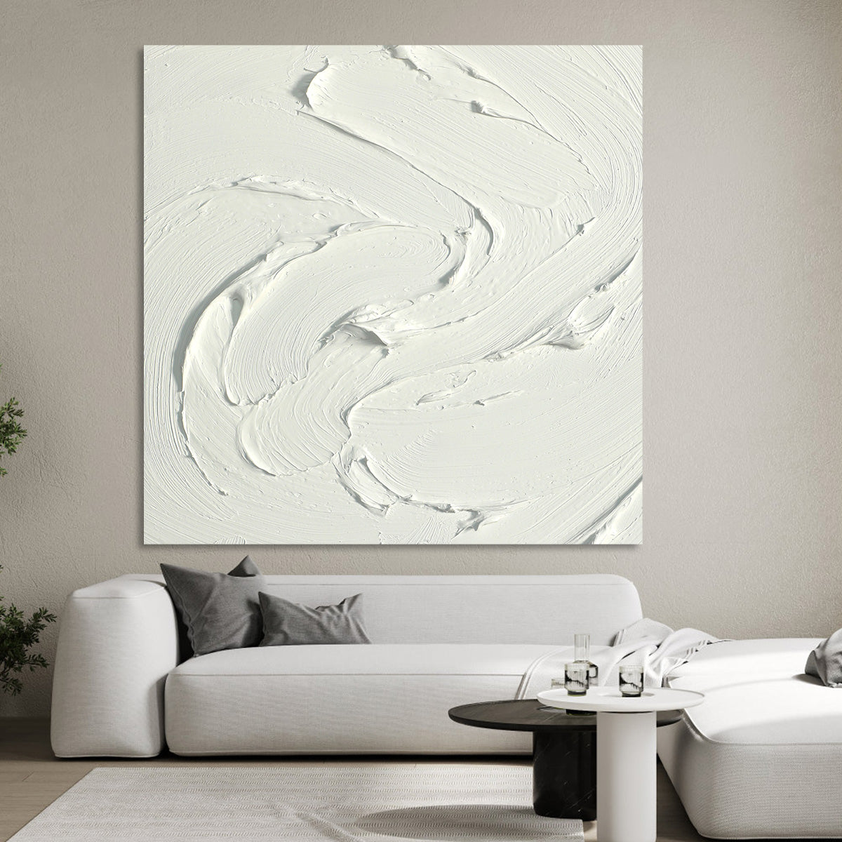 White Swirl Texture Canvas