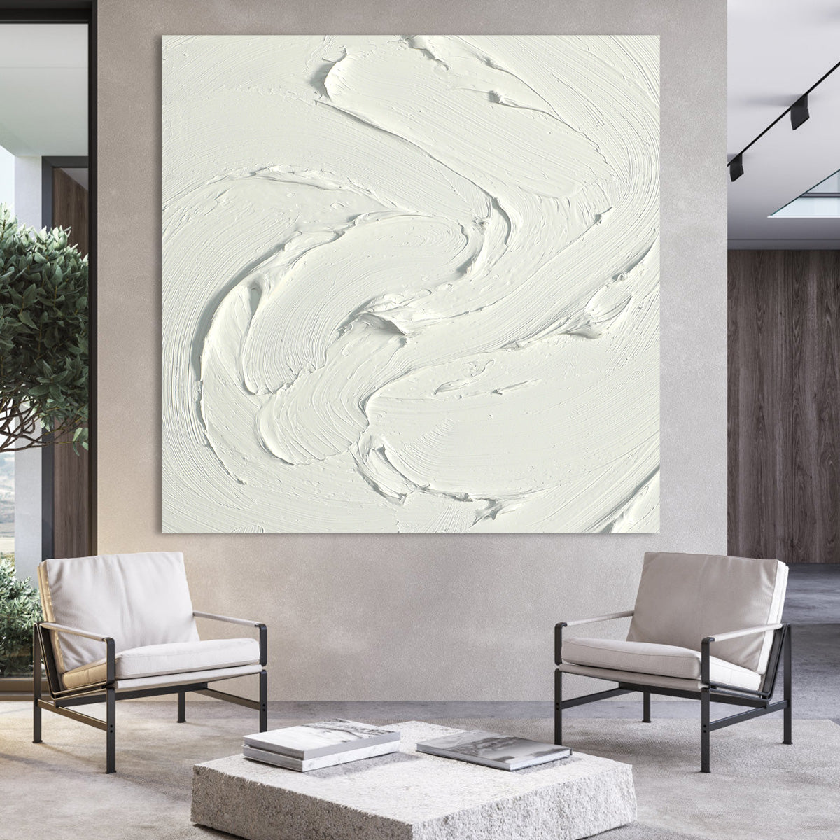 White Swirl Texture Canvas