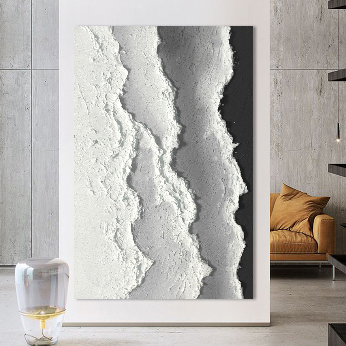 Monochrome Ridges Canvas Art