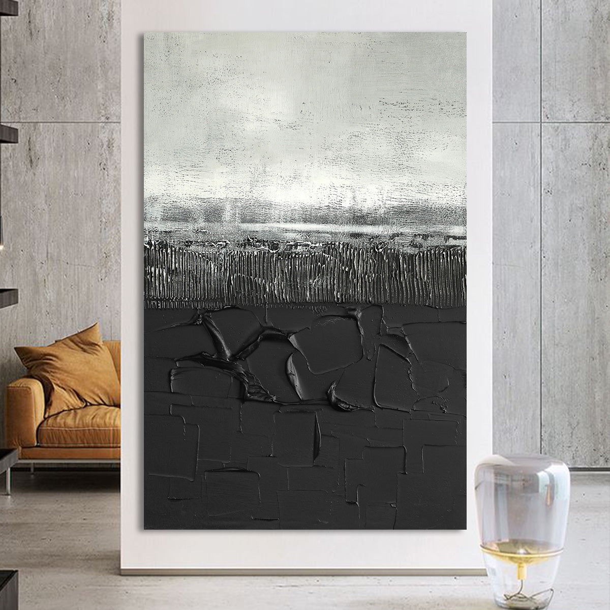 Black and Silver Textured Art