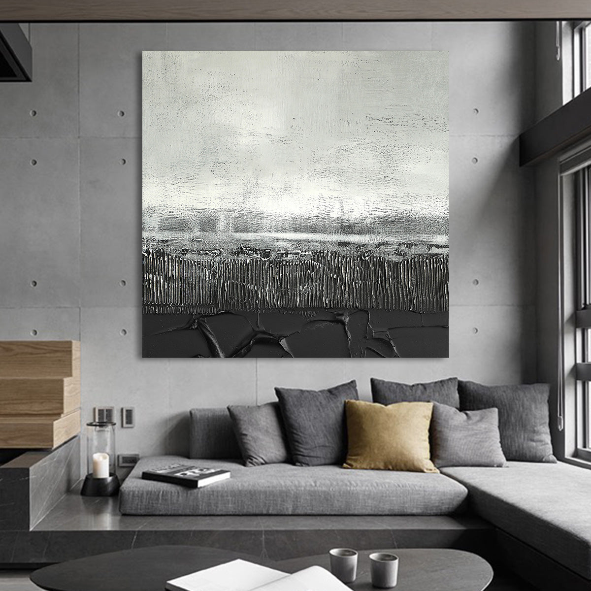 Silver and Black Textured Landscape