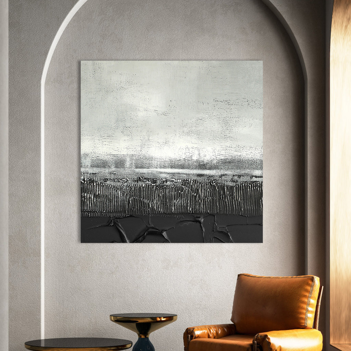 Silver and Black Textured Landscape