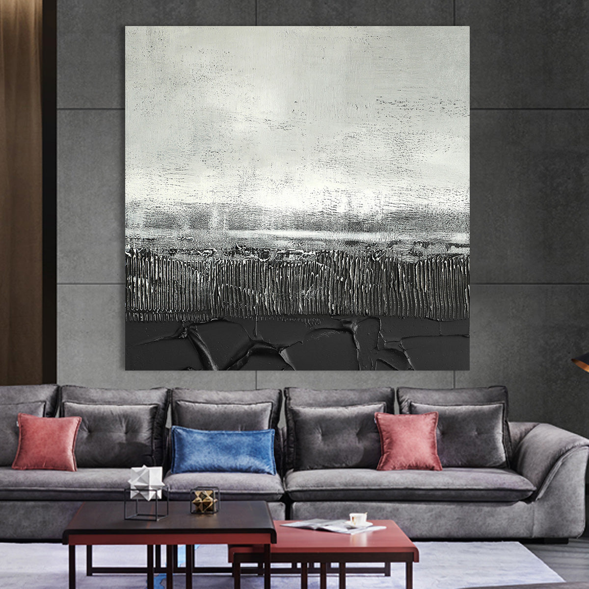 Silver and Black Textured Landscape