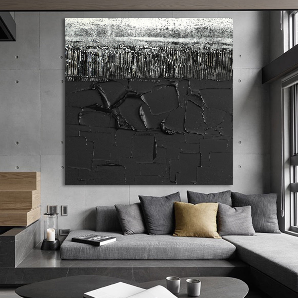 Silver and Black Textured Landscape