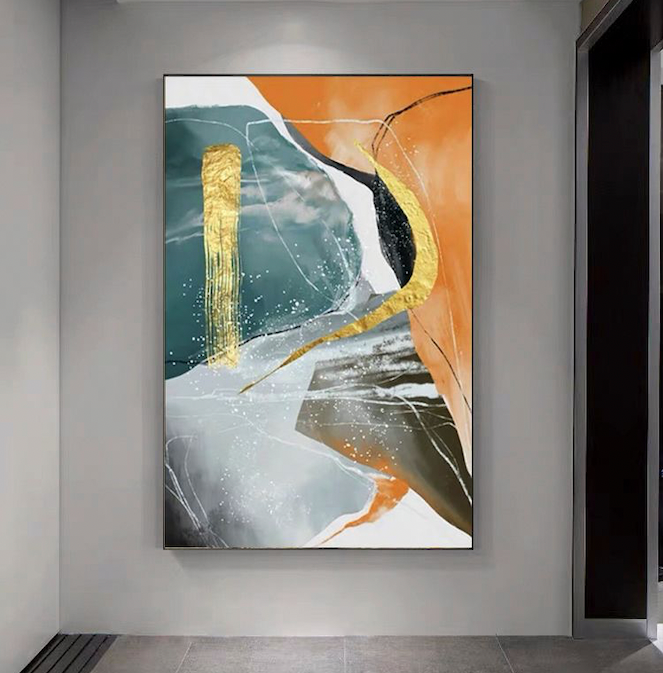 Modern Abstract Gold Accents Art