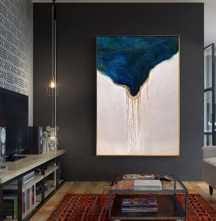 Midnight Cascade - Abstract Art