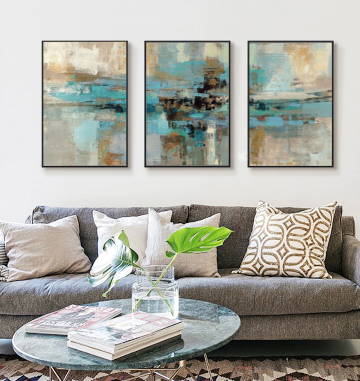 Serene Waters - Abstract Triptych