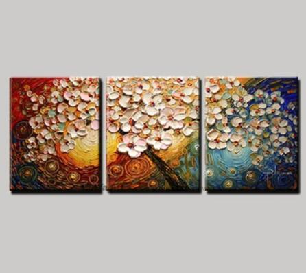 Vibrant Blossoms - Abstract Triptych