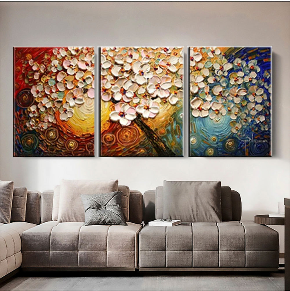 Vibrant Blossoms - Abstract Triptych