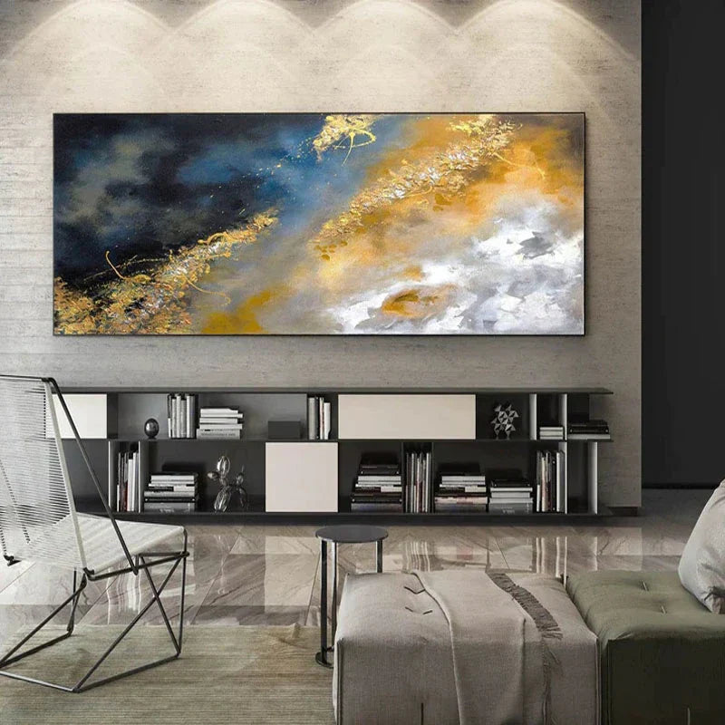 Golden Horizon Abstract Canvas