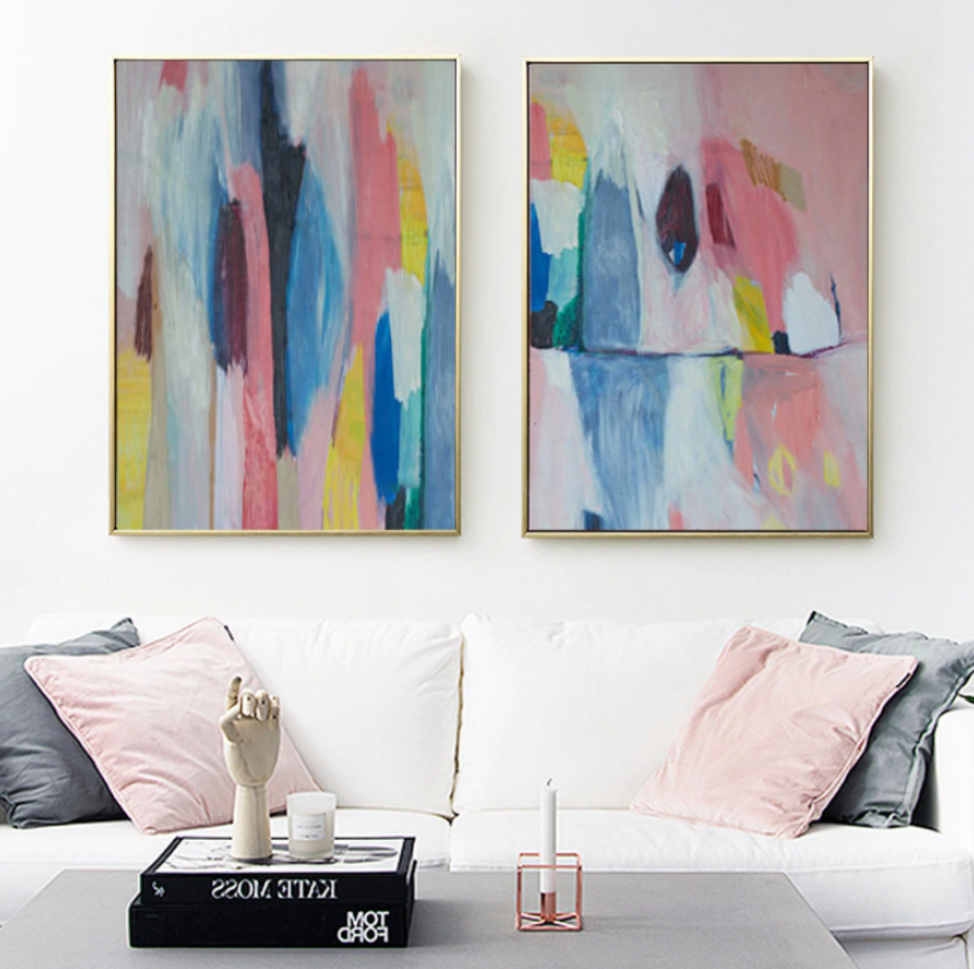 Pastel Dreams - Abstract Diptych