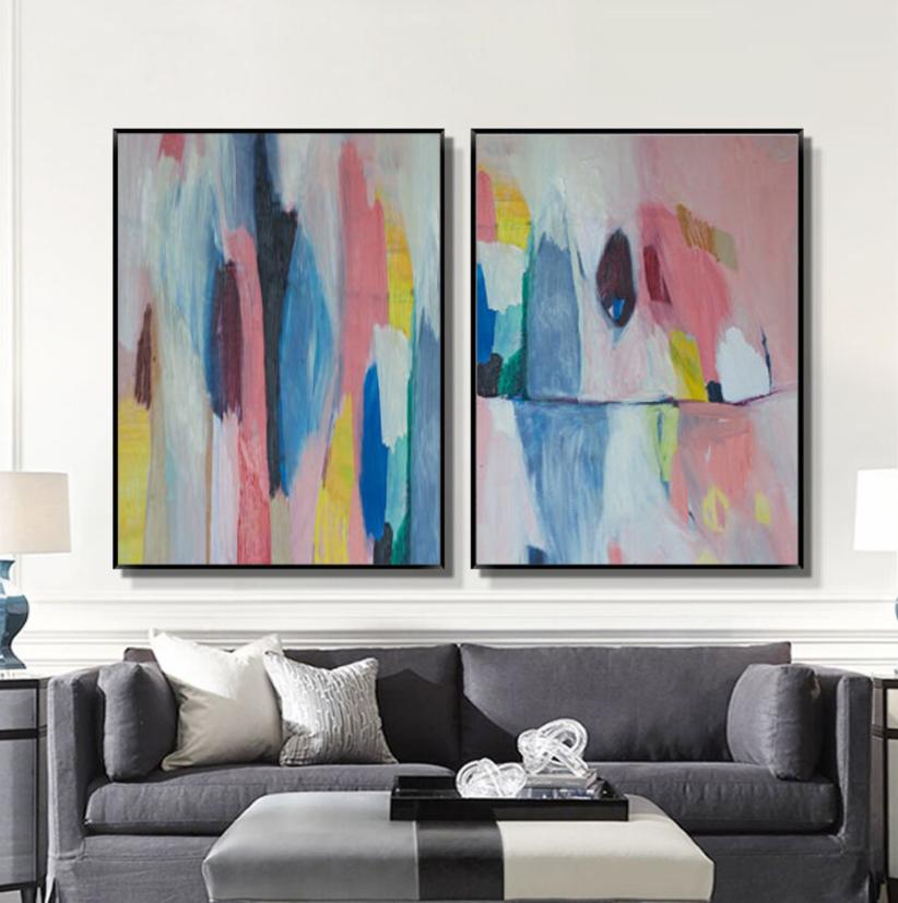 Pastel Dreams - Abstract Diptych