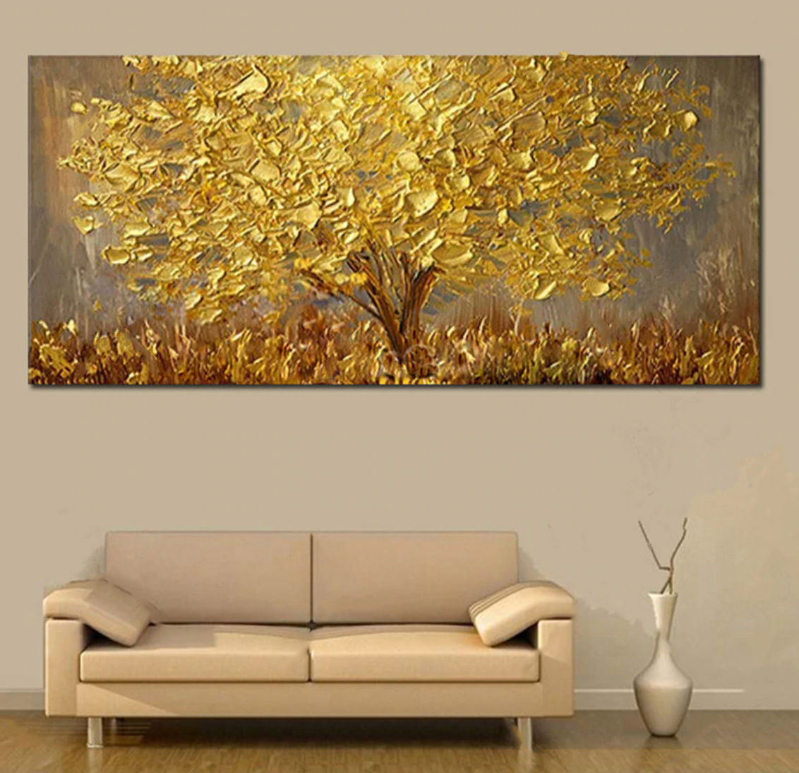 Golden Harmony: Blooming Tree