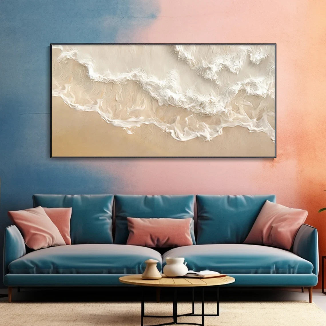 Calming Beach Waves Textured Wall Art