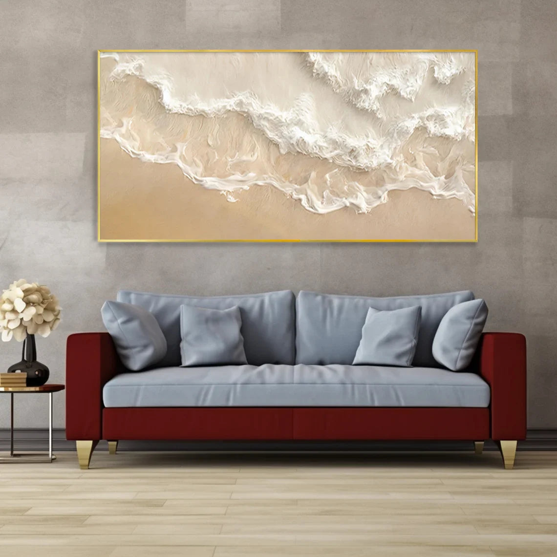 Calming Beach Waves Textured Wall Art