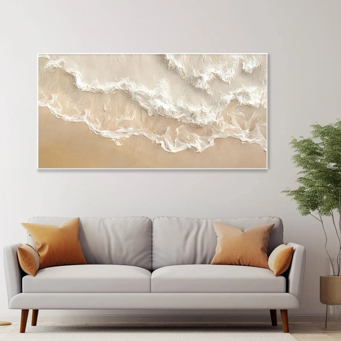 Calming Beach Waves Textured Wall Art