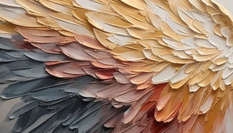 Elegant Angel Wings Textured Wall Art